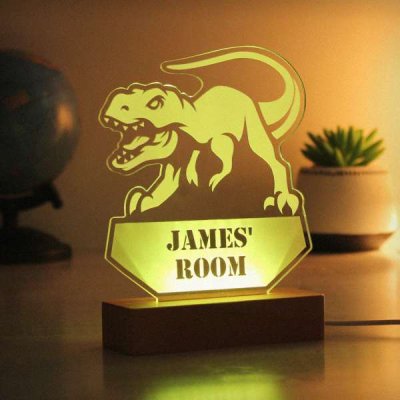 (image for) Personalised Dinosaur Wooden Based LED Light