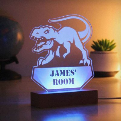 (image for) Personalised Dinosaur Wooden Based LED Light