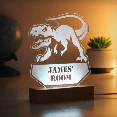 (image for) Personalised Dinosaur Wooden Based LED Light