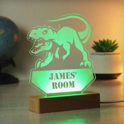 (image for) Personalised Dinosaur Wooden Based LED Light