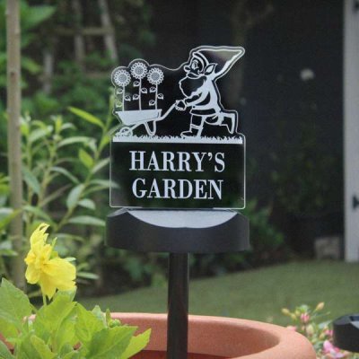 (image for) Personalised Gnome Garden Outdoor Solar Light