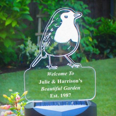 (image for) Personalised Robin Memorial Outdoor Solar Light