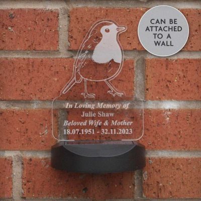 (image for) Personalised Robin Memorial Outdoor Solar Light