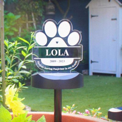 (image for) Personalised Pet Memorial Outdoor Solar Light