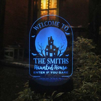 (image for) Personalised Haunted House Halloween Solar Light