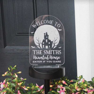 (image for) Personalised Haunted House Halloween Solar Light