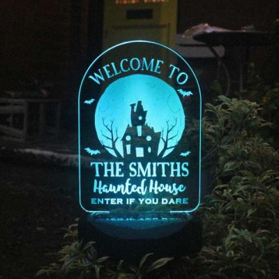 (image for) Personalised Haunted House Halloween Solar Light