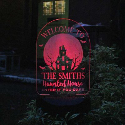 (image for) Personalised Haunted House Halloween Solar Light