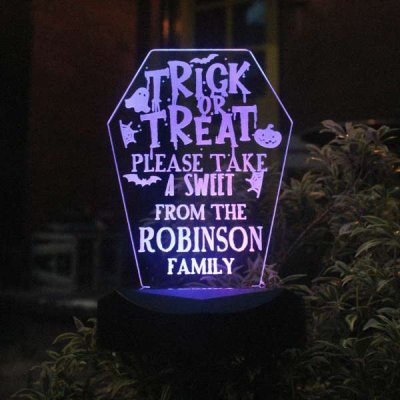 (image for) Personalised Trick or Treat Halloween Solar Light