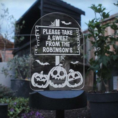 (image for) Personalised Pumpkin Patch Halloween Solar Light