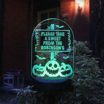 (image for) Personalised Pumpkin Patch Halloween Solar Light