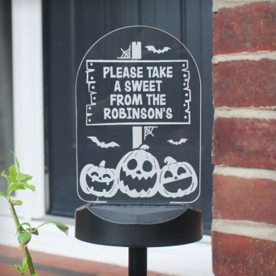 (image for) Personalised Pumpkin Patch Halloween Solar Light