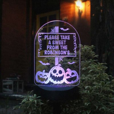 (image for) Personalised Pumpkin Patch Halloween Solar Light