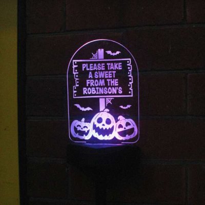 (image for) Personalised Pumpkin Patch Halloween Solar Light