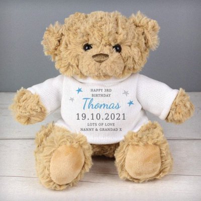 (image for) Personalised Boys Free Text Teddy Bear