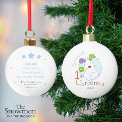 (image for) Personalised The Snowman and the Snowdog My 1st Christmas Blue B