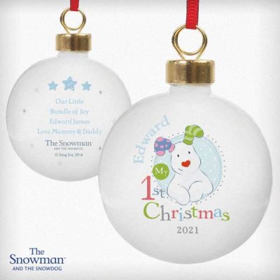 (image for) Personalised The Snowman and the Snowdog My 1st Christmas Blue B