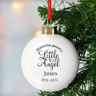 (image for) Personalised Little Angel Memorial Bauble