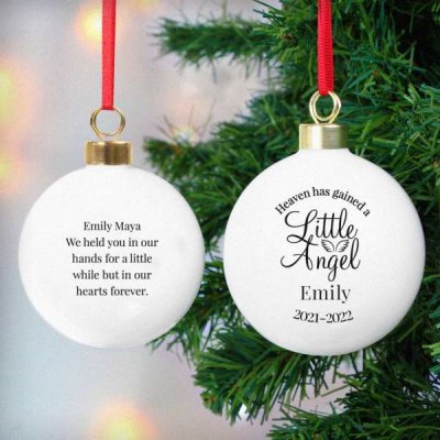 (image for) Personalised Little Angel Memorial Bauble