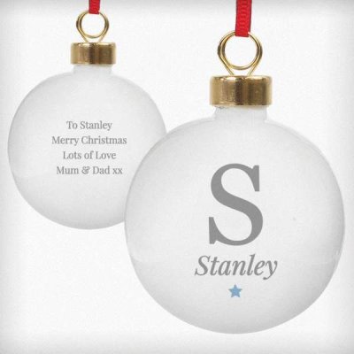 (image for) Personalised Initial Blue Star Bauble