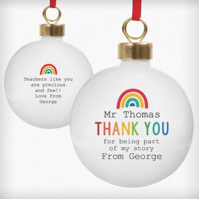 (image for) Personalised Rainbow Thank You Bauble