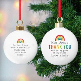 (image for) Personalised Rainbow Thank You Bauble