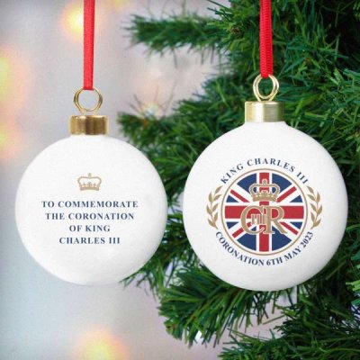 (image for) His Majesty King Charles III Union Jack Coronation Commemorative Bauble