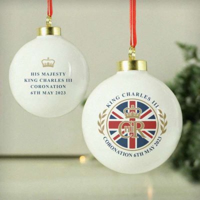 (image for) His Majesty King Charles III Union Jack Coronation Commemorative Bauble