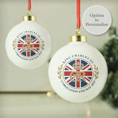 (image for) His Majesty King Charles III Union Jack Coronation Commemorative Bauble