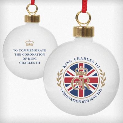 (image for) His Majesty King Charles III Union Jack Coronation Commemorative Bauble