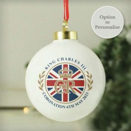 (image for) His Majesty King Charles III Union Jack Coronation Commemorative Bauble