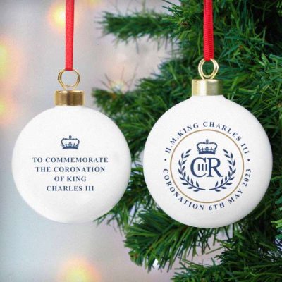 (image for) King Charles III Blue Crest Coronation Commemorative Bauble