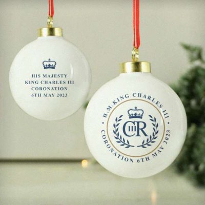 (image for) King Charles III Blue Crest Coronation Commemorative Bauble