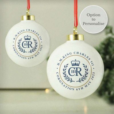 (image for) King Charles III Blue Crest Coronation Commemorative Bauble