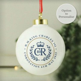 (image for) King Charles III Blue Crest Coronation Commemorative Bauble