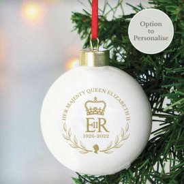 (image for) Personalised Queens Commemorative Wreath Bauble