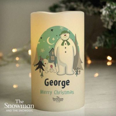 (image for) Personalised The Snowman and the Snowdog LED Candle