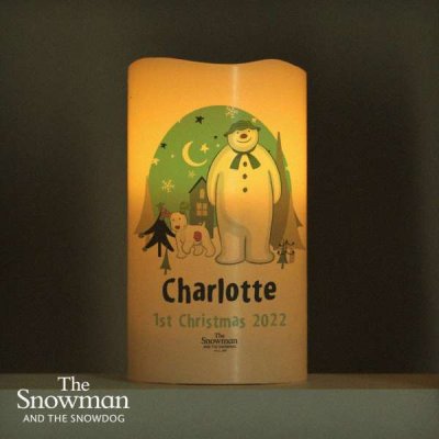 (image for) Personalised The Snowman and the Snowdog LED Candle