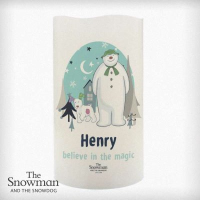 (image for) Personalised The Snowman and the Snowdog LED Candle