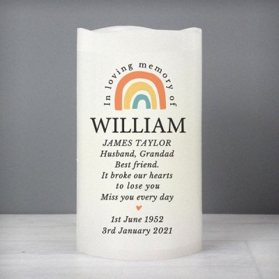 (image for) Personalised In Loving Memory Rainbow LED candle