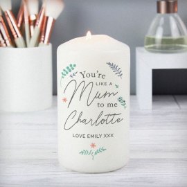 (image for) Personalised You're Like A Mum To Me Pillar Candle