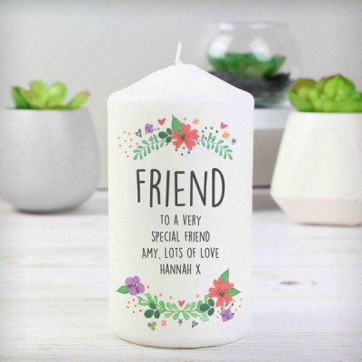 (image for) Personalised Floral Pillar Candle