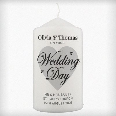 (image for) Personalised On Your Wedding Day Pillar Candle