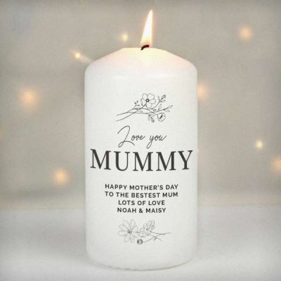 (image for) Personalised Floral Pillar Candle