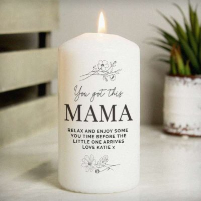 (image for) Personalised Floral Pillar Candle