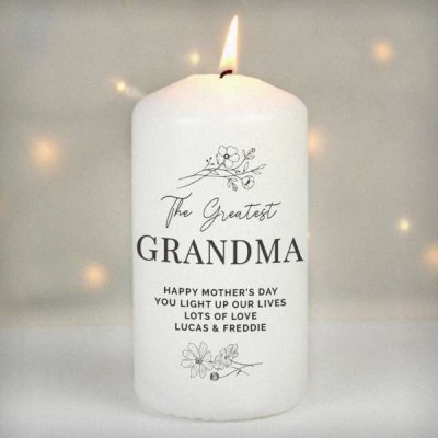 (image for) Personalised Floral Pillar Candle