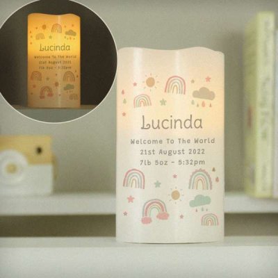 (image for) Personalised Rainbow Nightlight LED Candle