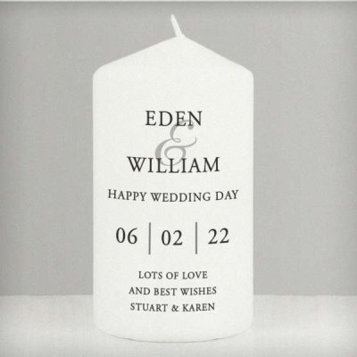 (image for) Personalised Couples Pillar Candle