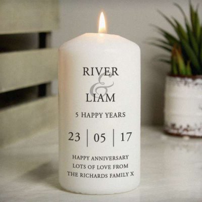 (image for) Personalised Couples Pillar Candle