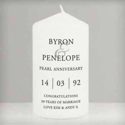 (image for) Personalised Couples Pillar Candle